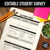Student Survey: EDITABLE for Secondary ELA (with Google Version)