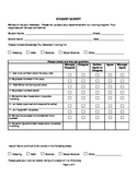 Student Survey Form for Tutoring Program