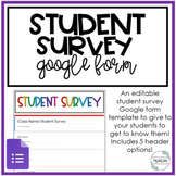 Student Survey | Google Form Template | Get To Know Your S