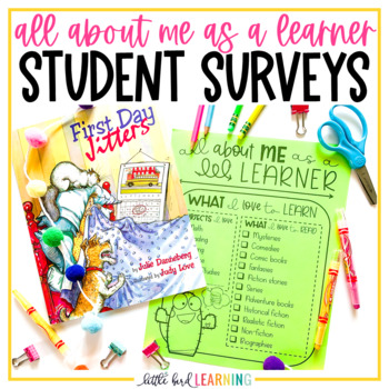Preview of Student Surveys - About Me as a Learner Surveys | Back to School Freebie