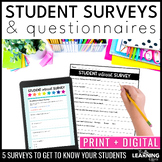 Student Interest Surveys & Questionnaires for Elementary |