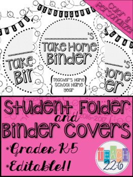 Preview of Student Take Home Folder & Binder Covers - Dots