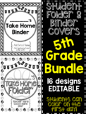 Student Take Home Folder & Binder Covers - FIFTH GRADE BUNDLE