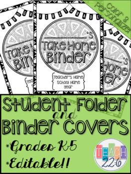 Preview of Student Take Home Folder & Binder Covers - Tribal