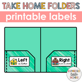 Student Take Home Folder Labels Left at Home and Right Bac