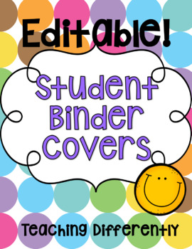 Preview of Groovy Theme Editable Student Binder and Folder Covers