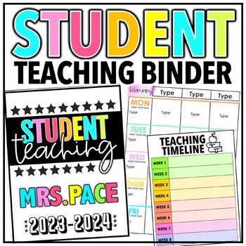Preview of Student Teacher Binder 2023-2024