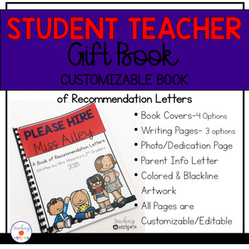 Preview of Student Teacher Book of Recommendation Letters- Editable