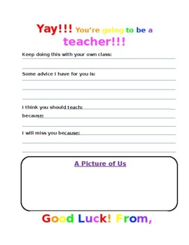 Preview of Student Teacher Celebration Template