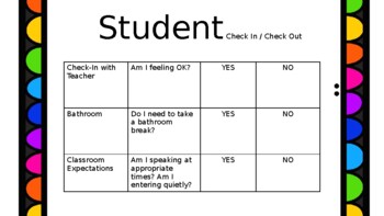 Preview of Student-Teacher Check In Form (Powerpoint version)