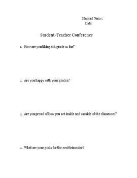 Preview of Student-Teacher Conference Guide