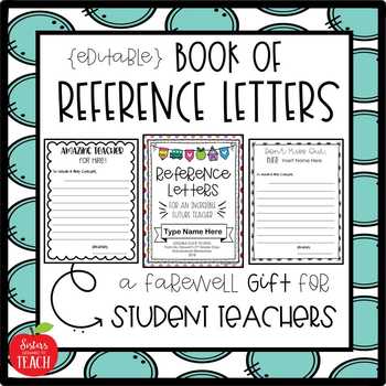 Preview of Student Teacher Gift⎮Book of Reference Letters⎮Editable