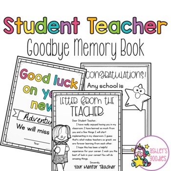 Student Teacher Goodbye Memory Book