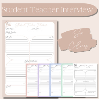 Preview of Student Teacher Interviews Planner Template