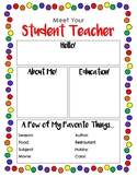 Student Teacher Introduction Letter | Editable