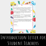 Student Teacher Introduction Letter