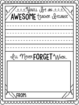 Student Teacher Memory Gift Book by Cara's Creative Playground | TpT