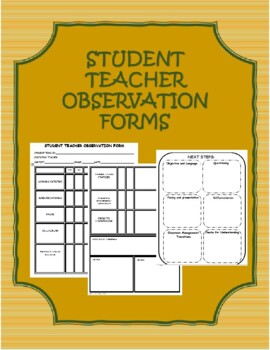 Preview of Student-Teacher Observation Forms