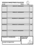 Student, Teacher, Parent Weekly Homework Planner