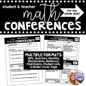 Preview of Student-Teacher Reflection Math Conference Forms for Full Year
