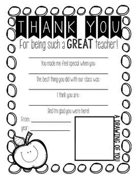 Student Teacher Thank You by MrsNathan | Teachers Pay Teachers