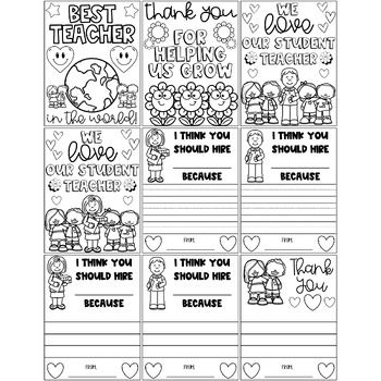 Student Teacher Thank You Coloring Pages & Writing - Goodbye, Good Luck ...
