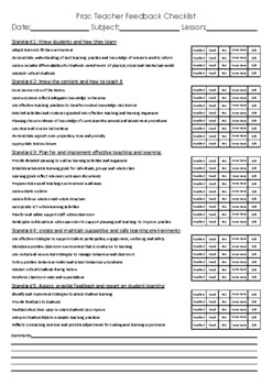 Preview of Student Teacher feedback checklist