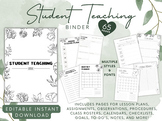 Student Teaching Binder Editable Planner Teacher Organizer
