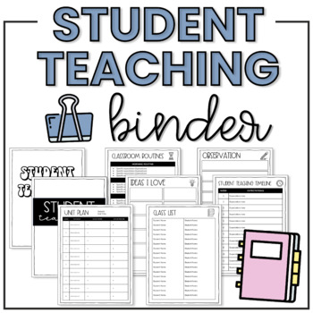 Preview of Student Teaching Binder and Student Teacher Letter Templates