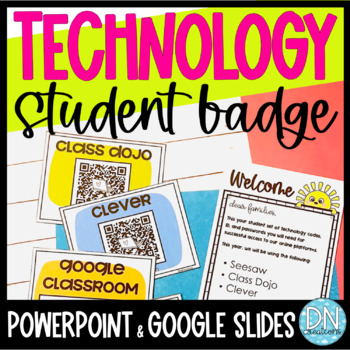 Preview of Student Technology Badge | Student Computer Log in Cards | Back to School Tools