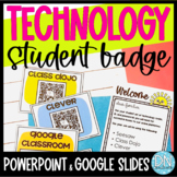 Student Technology Badge | Student Computer Log in Cards |