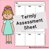 Student Termly Assessment Template