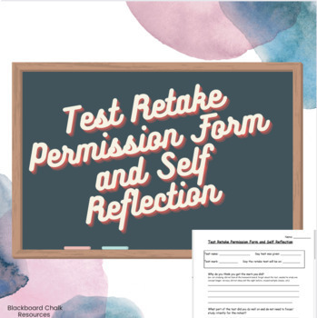 Preview of Student Test Retake Form and Reflection Form (Editable format)