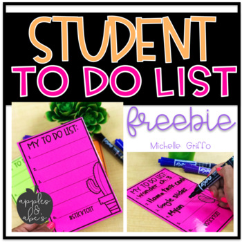 Preview of Student To Do List FREEBIE