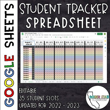 Preview of Student Tracker  |  Google Sheets