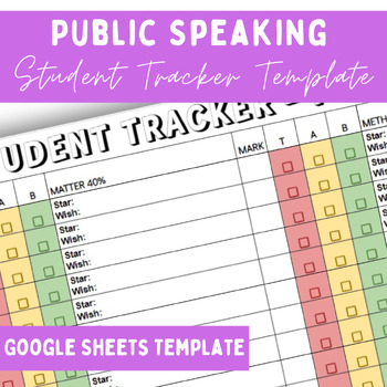 Preview of Student Tracker | Public Speaking | Template