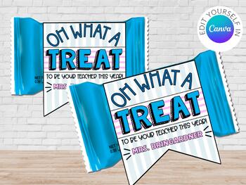 Preview of Student Treat Label | Begin of the Year School Rice Krispie Treat | Valentine