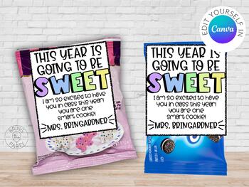 Preview of Student Treat, SWEET YEAR Cookie Label, Beginning of the Year School gift label