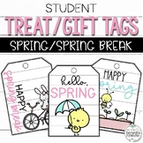 Student Treat Tags | Gift Tags | Spring, Spring break