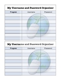 Student Username and Password Cards