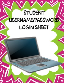 Preview of Student Usernames and Passwords Sheet (Freebie!)