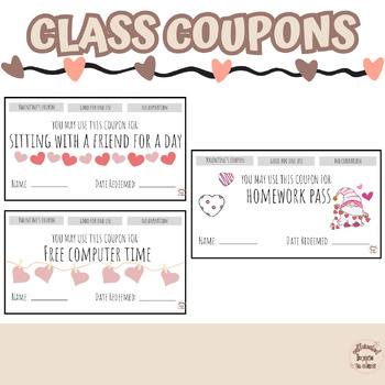 Preview of Student Valentine's Day Gifts | Class Coupons | Gift From Teacher