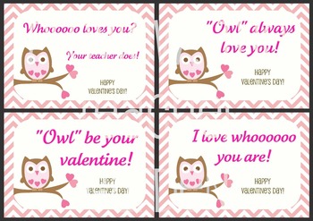 Student Owl Valentine's Day Cards: Print, Sign, Give! | TpT