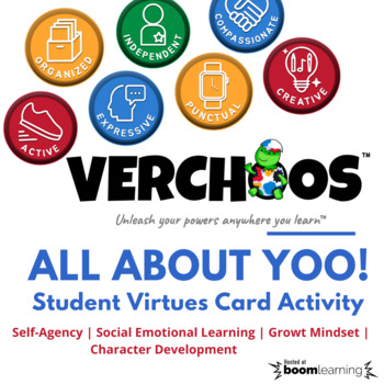 Preview of Student Virtues Card Activity |Self-agency| Character Development (Enhanced)