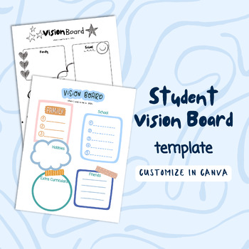 Preview of Student Vision Board, Student Vision Board Kit, Student Goal Setting, New Year
