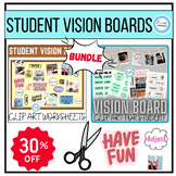 Student Vision Board Clip Art Activity, New Year's Goal Setting