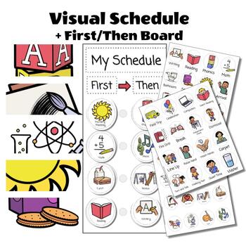 Preview of Student Visual Schedule + First/Then Board | EDITABLE