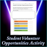 Student Volunteer Opportunities Activity - Printable & Editable