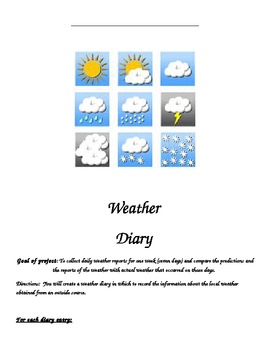 Preview of Student Weather Diary- Keep track of forecasts and actual weather