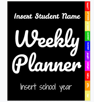 Preview of Student Weekly Digital Planner Template